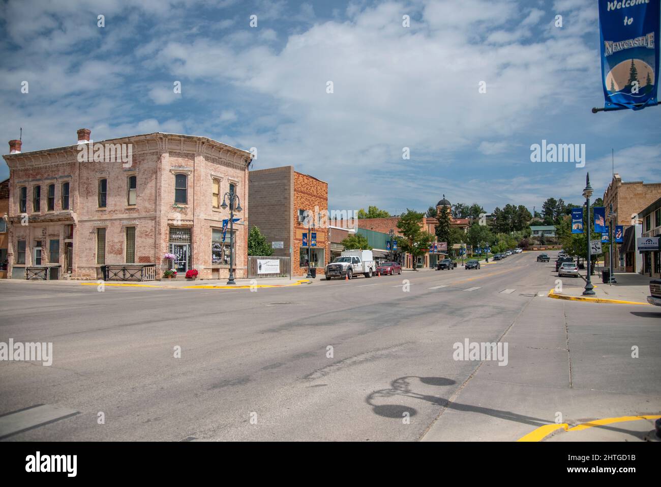 main street in Newcastle, WY Stock Photo Alamy