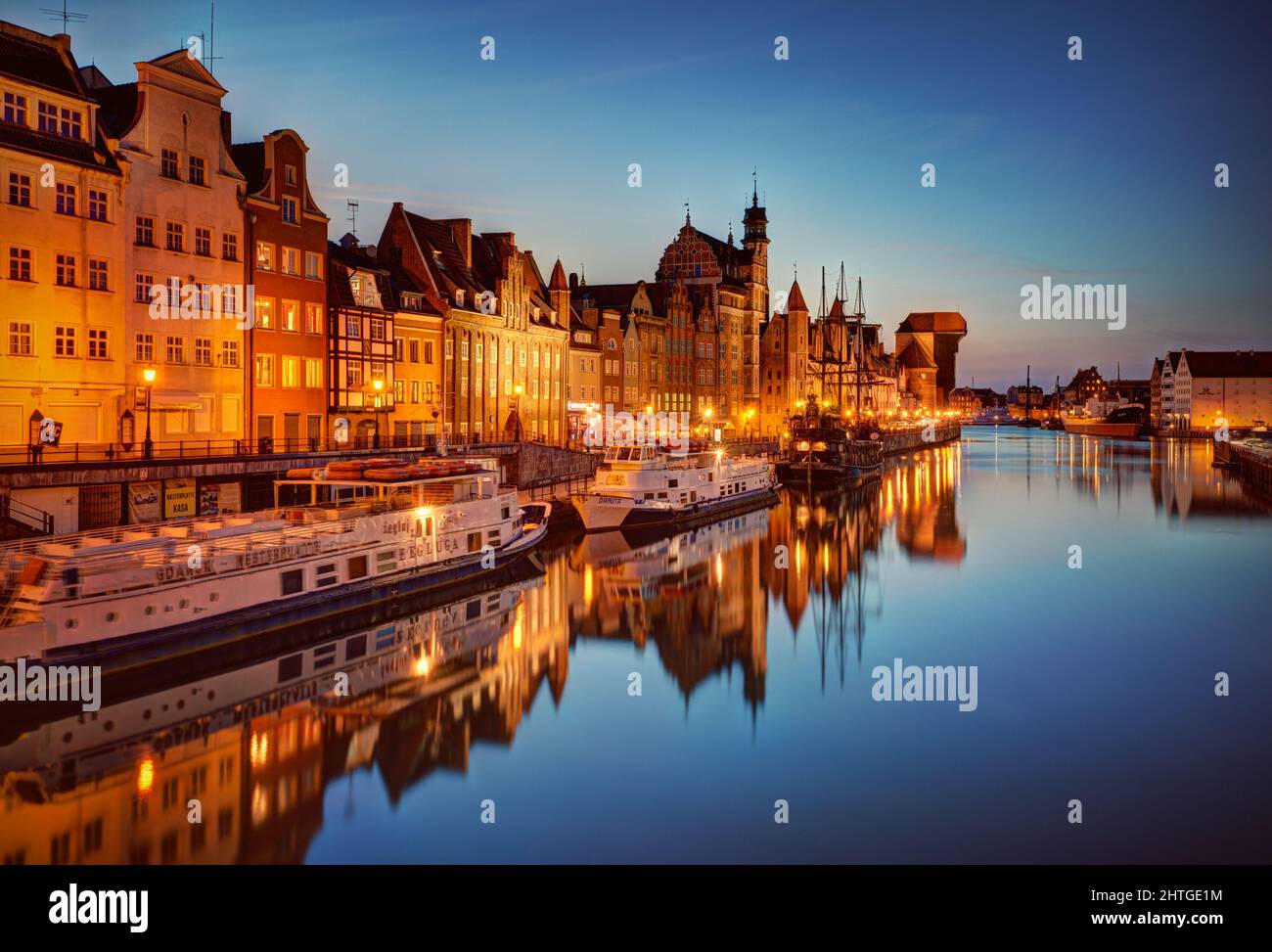 Gdańsk Motława River historic city centre Stock Photo