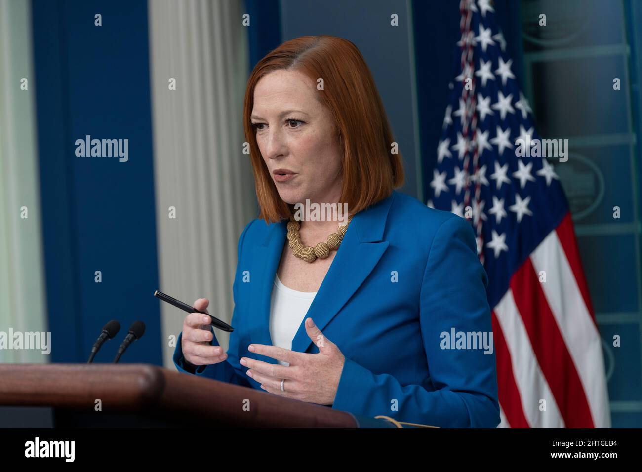 White House Press Secretary Jen Psaki holds a news briefing at the ...