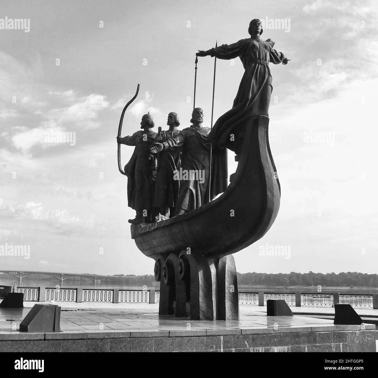 Founders Monument Dniper River Kiev Symbol Kiev Ukraine Stock Photo