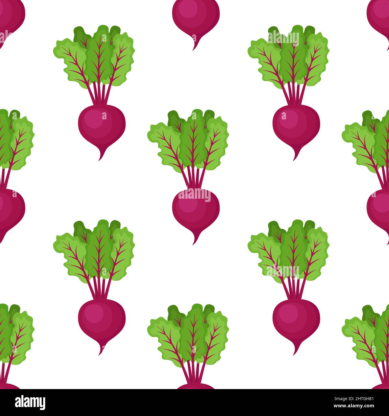 Seamless pattern with beetroots. Vegetable background, vector illustration Stock Vector