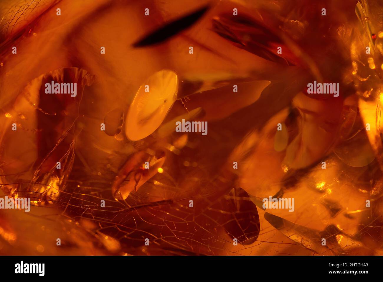 Close up view of natural translucent amber.  Stock Photo