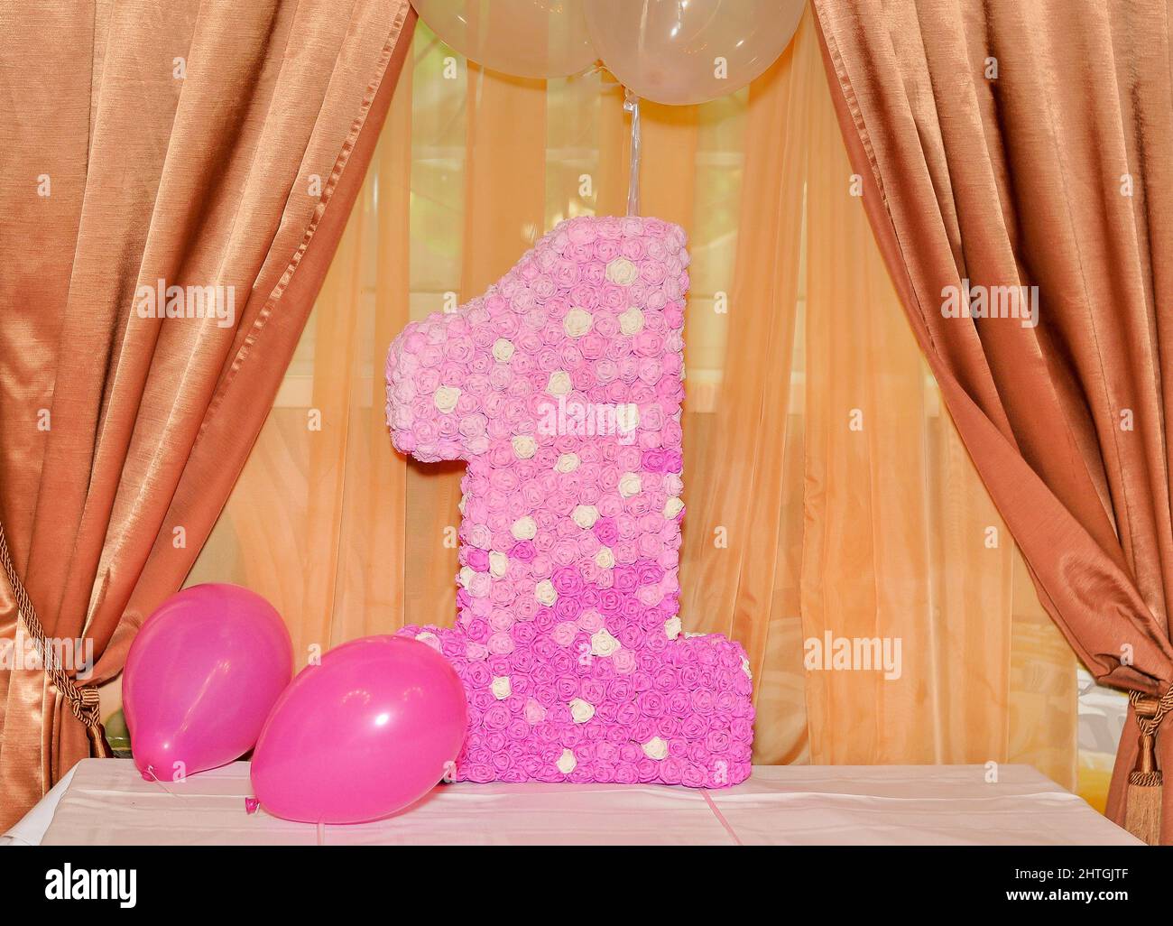 decorated number 1. birthday one year old Stock Photo - Alamy
