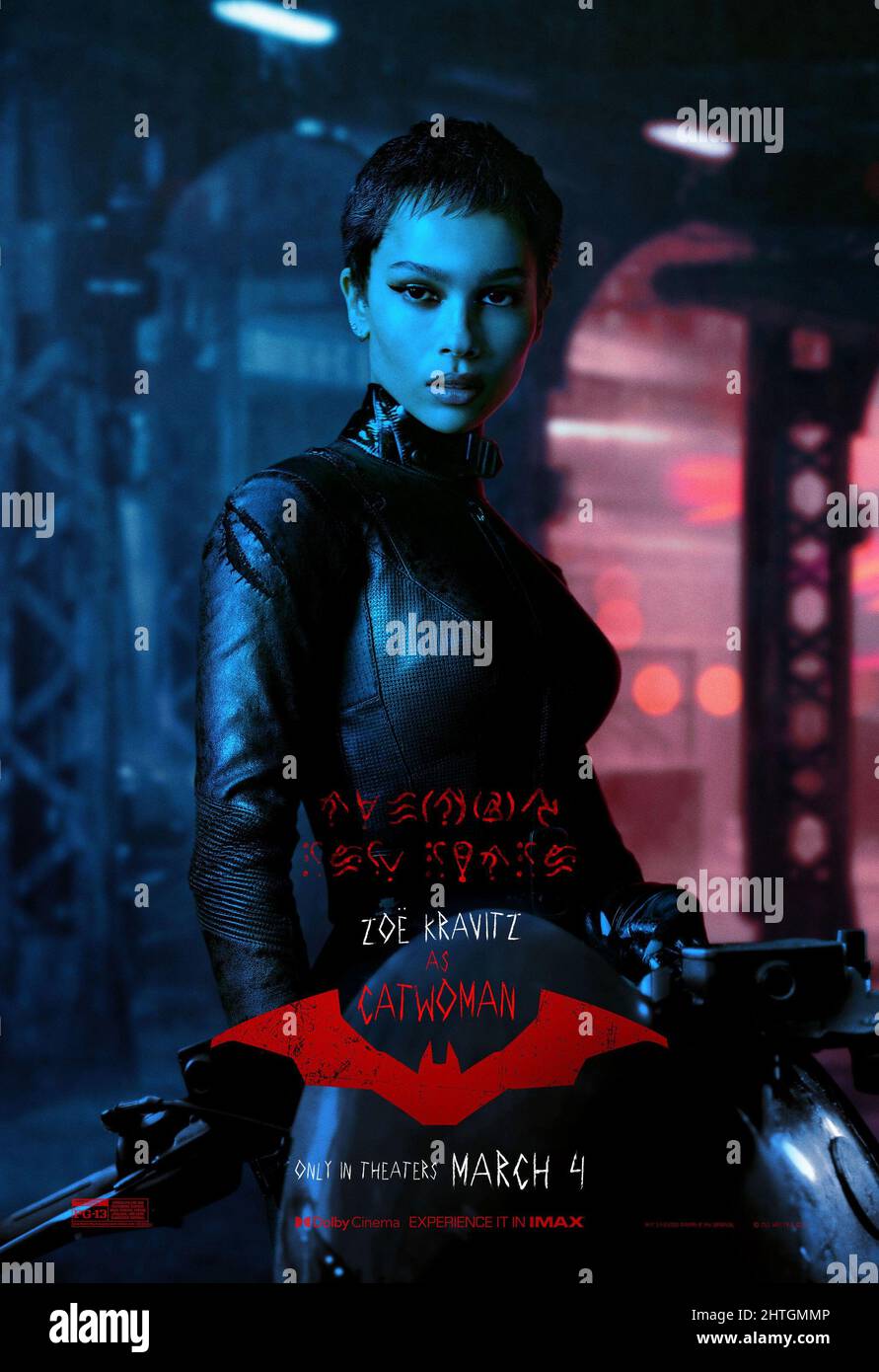 THE BATMAN US Character Poster Zoe Kravitz As Catwoman 2022 THE BATMAN US Character Poster Zoe Kravitz As Catwoman 2022