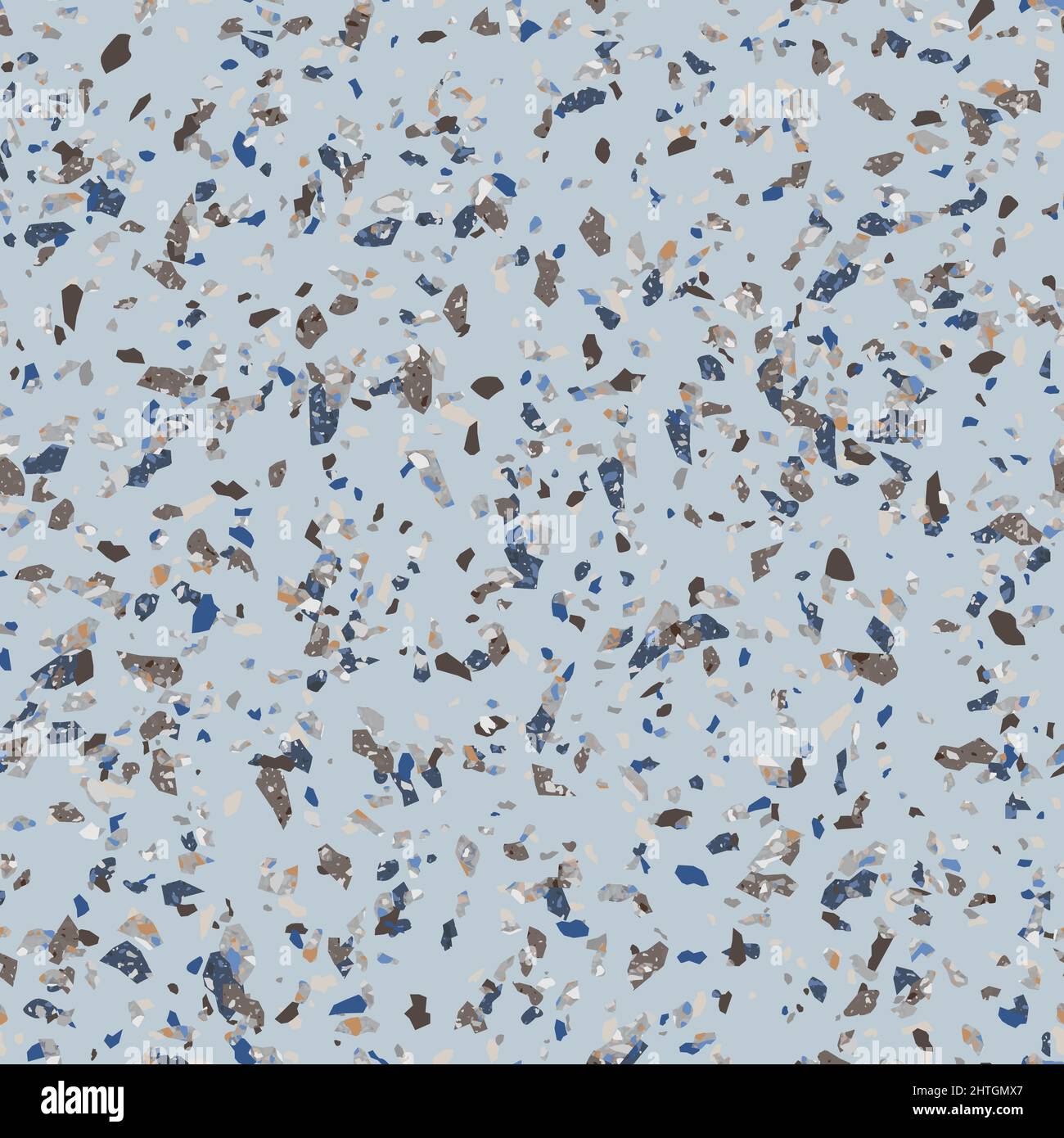 Light Blue Terrazzo Stone Texture Seamless Pattern Design Stock Vector