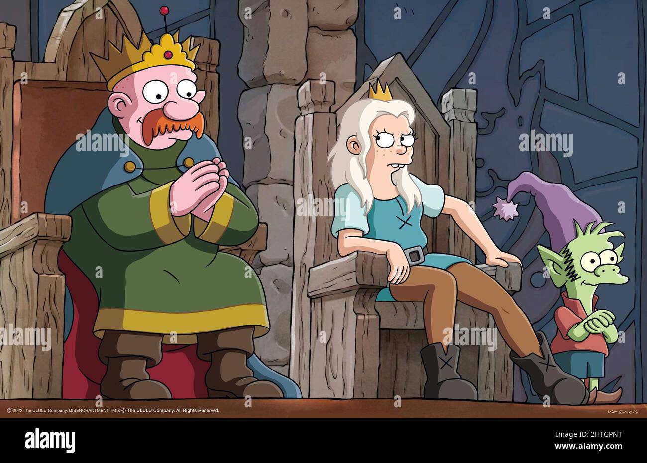 DISENCHANTMENT, from left King Zog (voiced by John DiMaggio), Bean