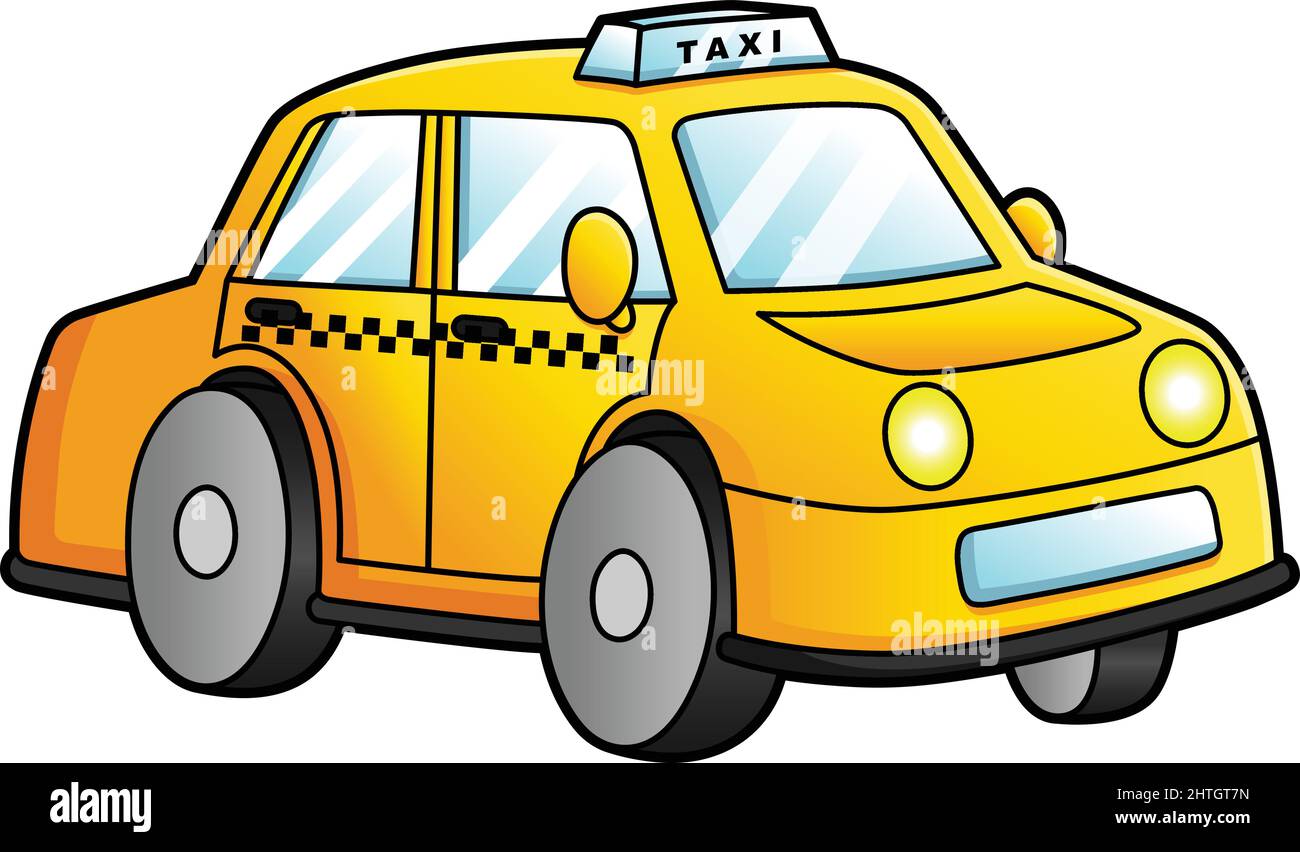 Taxi Cartoon Clipart Colored Illustration Stock Vector Image & Art - Alamy