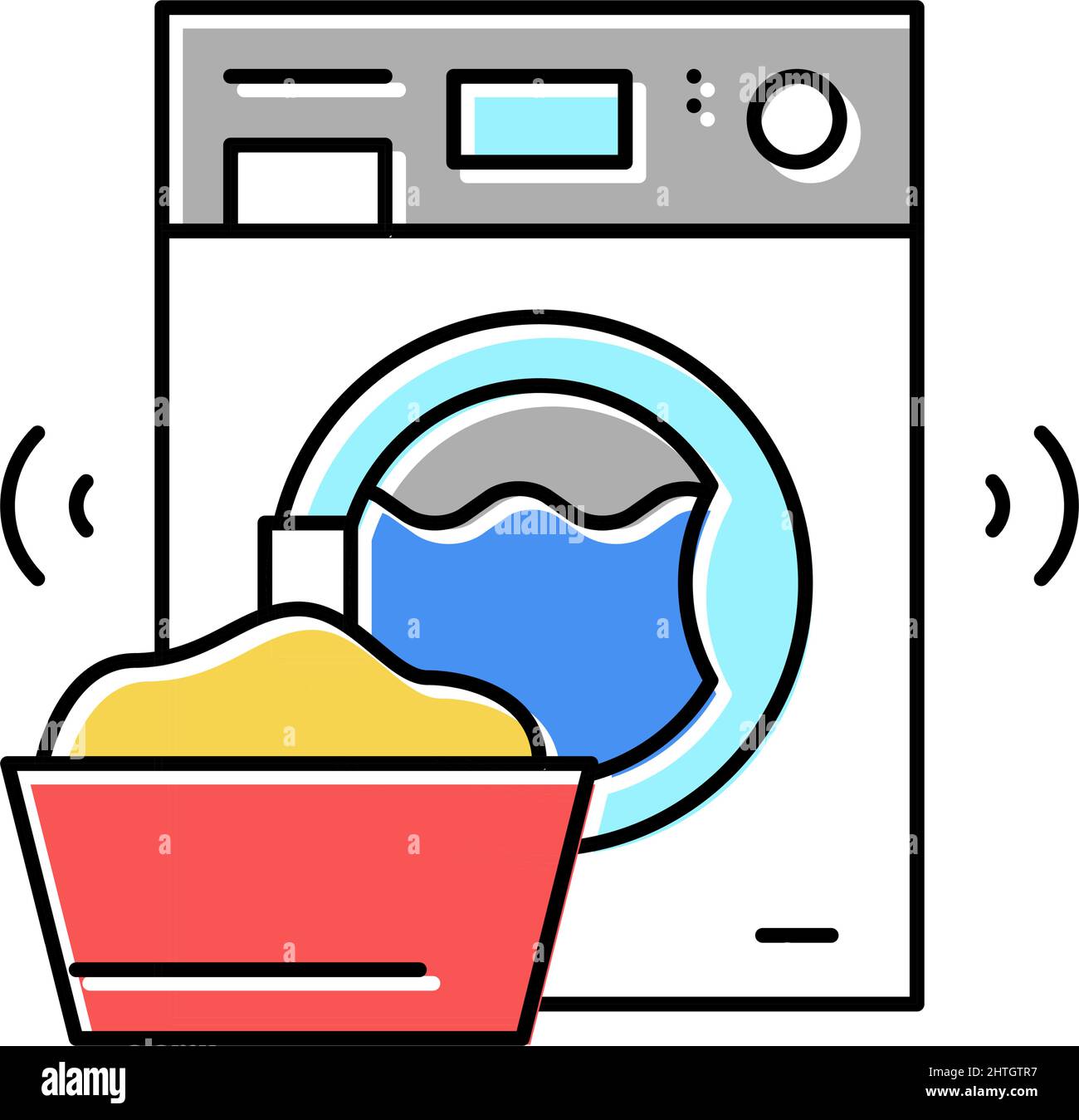 laundry equipment for washing clothes color icon vector illustration