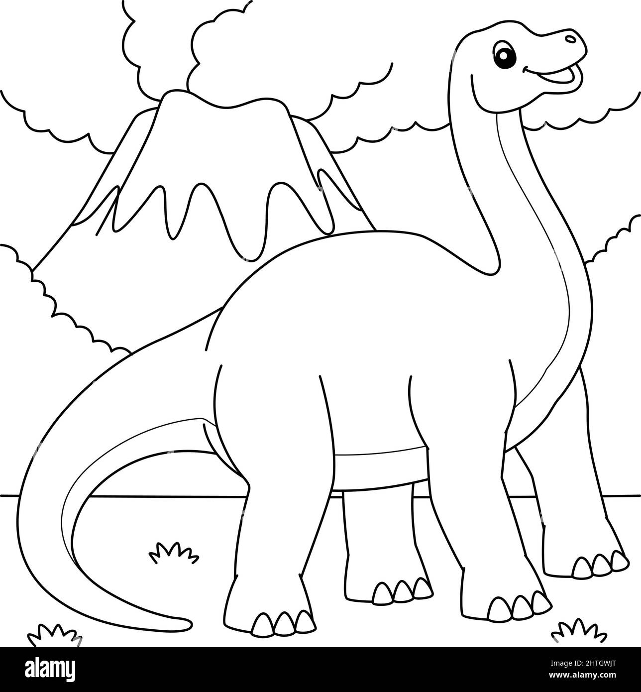 Brontosaurus Coloring Page for Kids Stock Vector Image & Art - Alamy