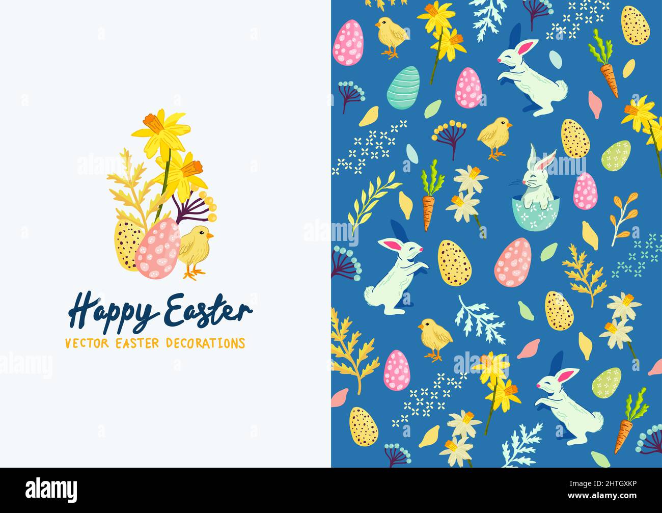 Festive spring and easter decorations layout background, Vector illustration Stock Vector