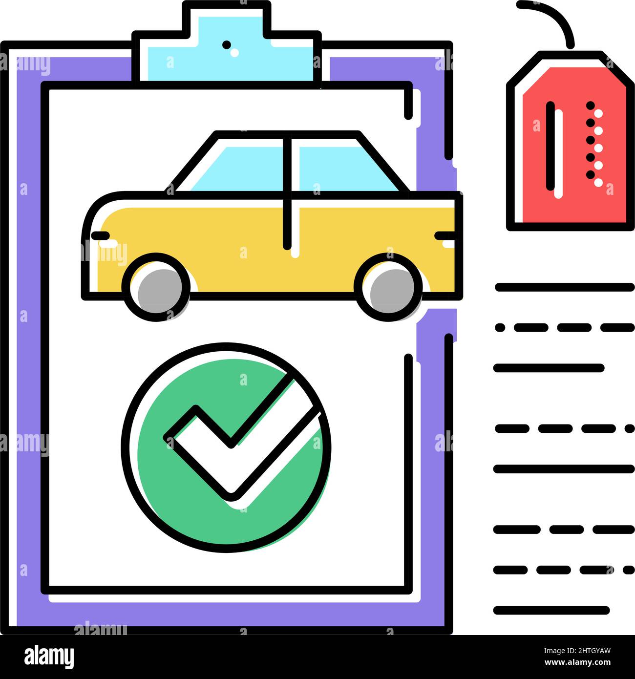 check used car color icon vector illustration Stock Vector Image & Art ...