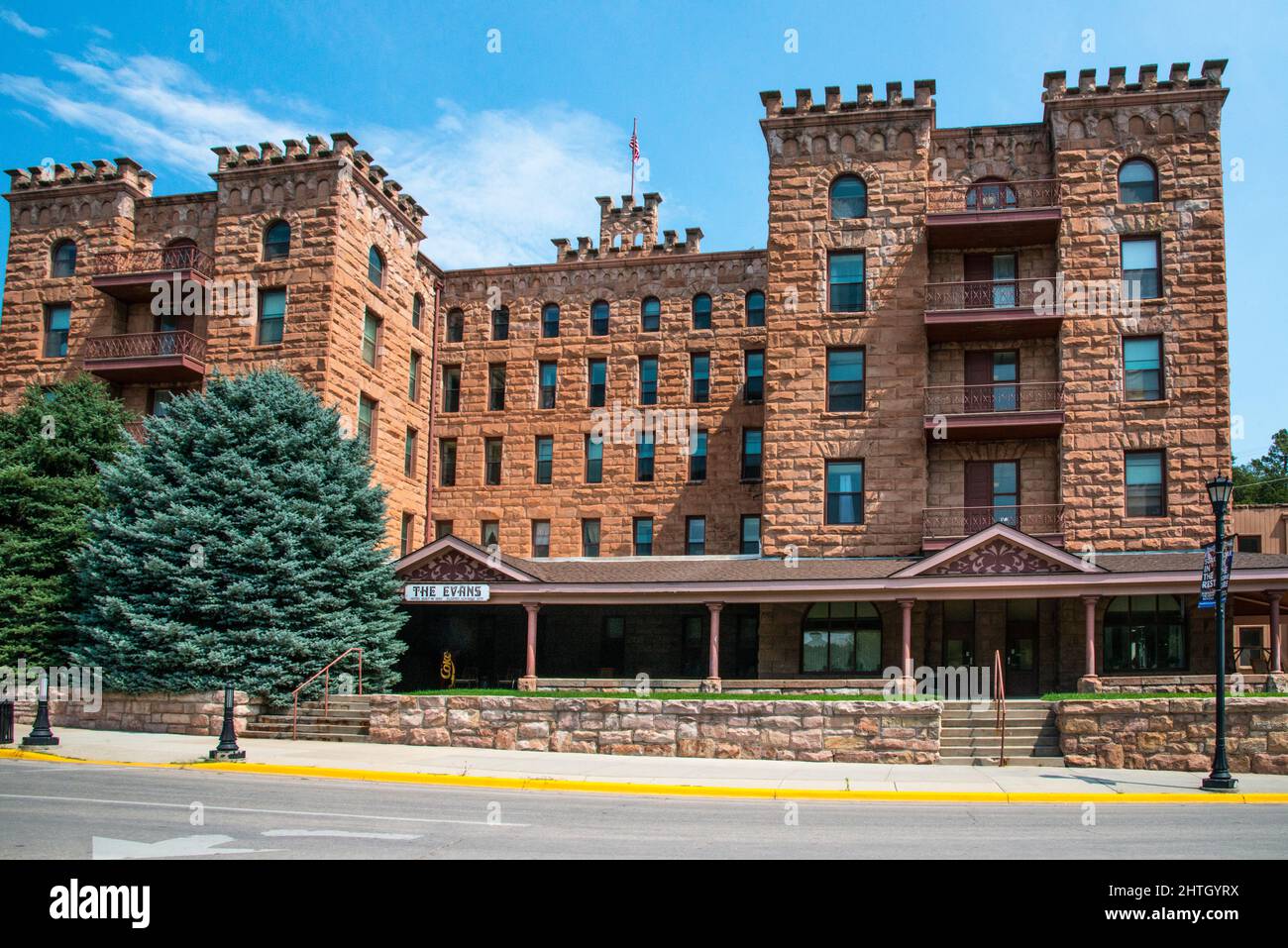 historic Evans hotel in Hot Springs, South Dakota now used as an apartment building Stock Photo