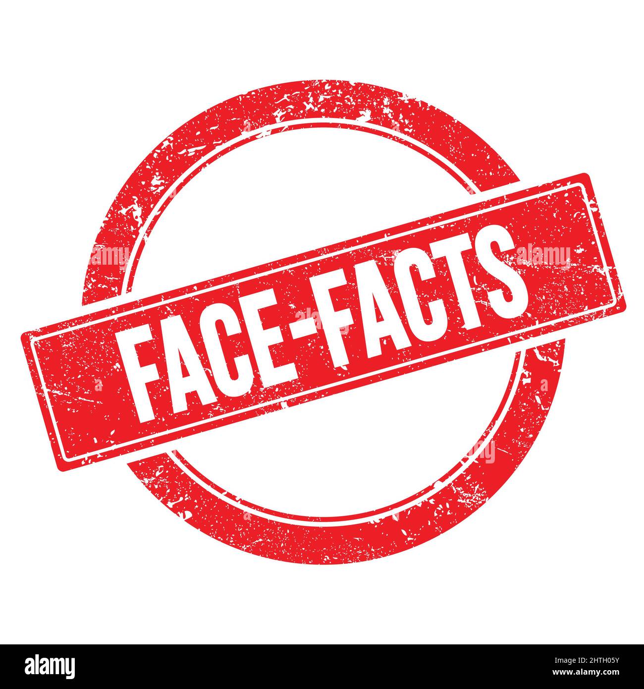 FACE-FACTS text on red grungy round vintage stamp. Stock Photo