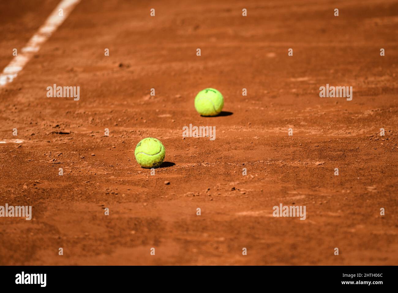 Roland Garros tennis balls Stock Photo
