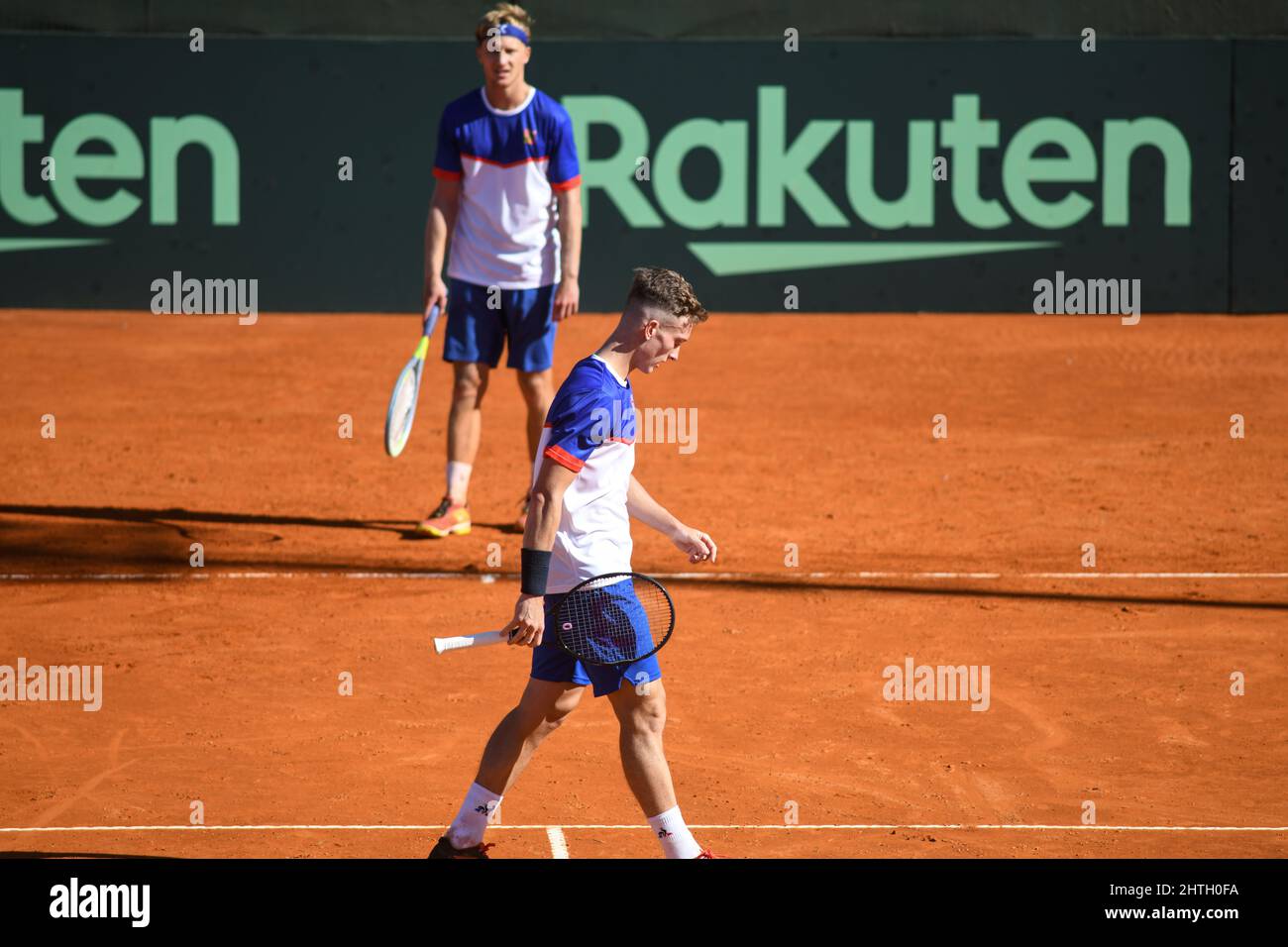 Davis Cup: Jiri Lehecka and Zdenek Kolar (Czech Republic) during practice, previous to the Qualifiers series against Argentina Stock Photo