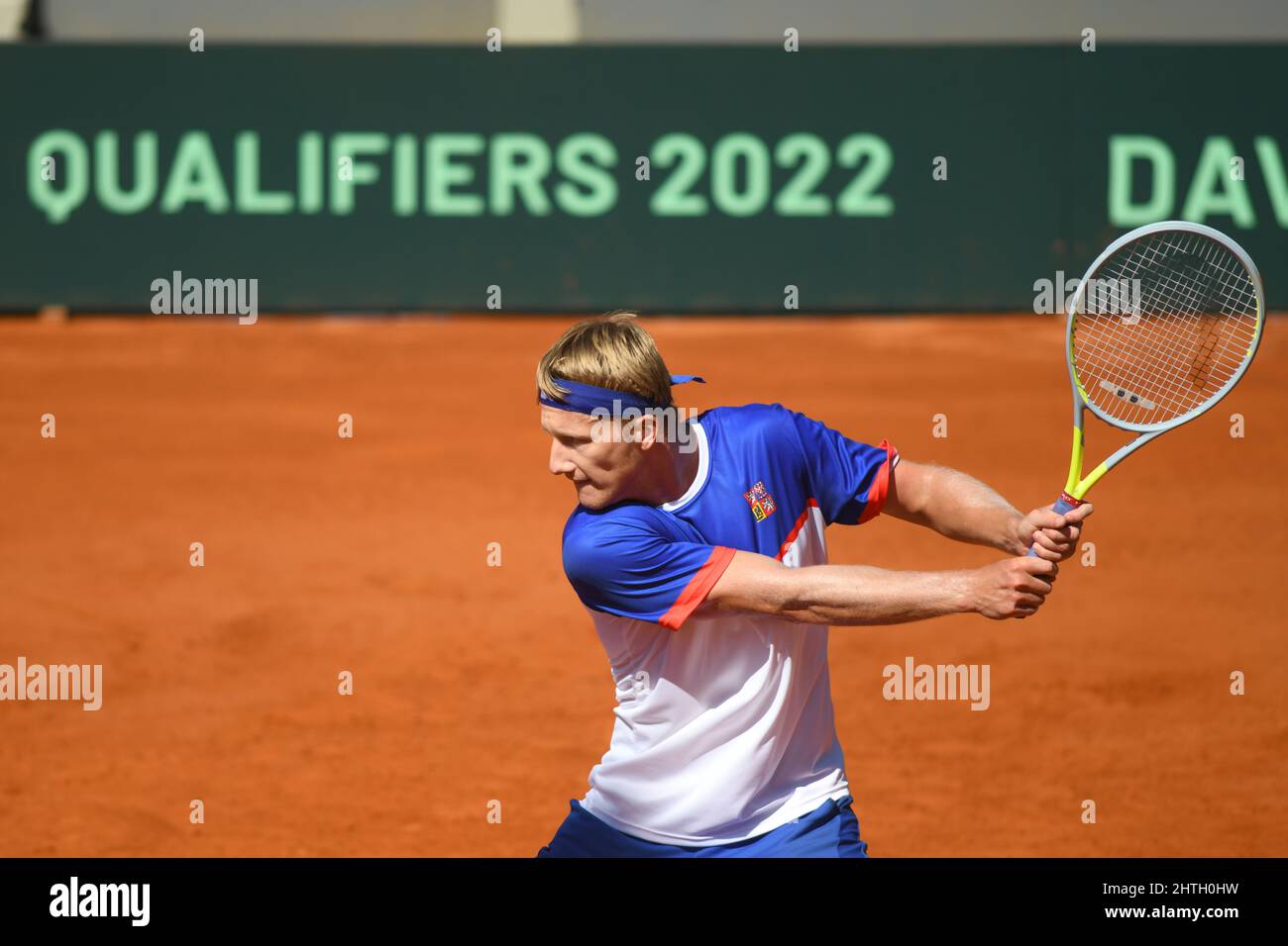 Davis Cup (Buenos Aires): Zdenek Kolar (Czech Republic) during practice, previous to the Qualifiers series against Argentina Stock Photo