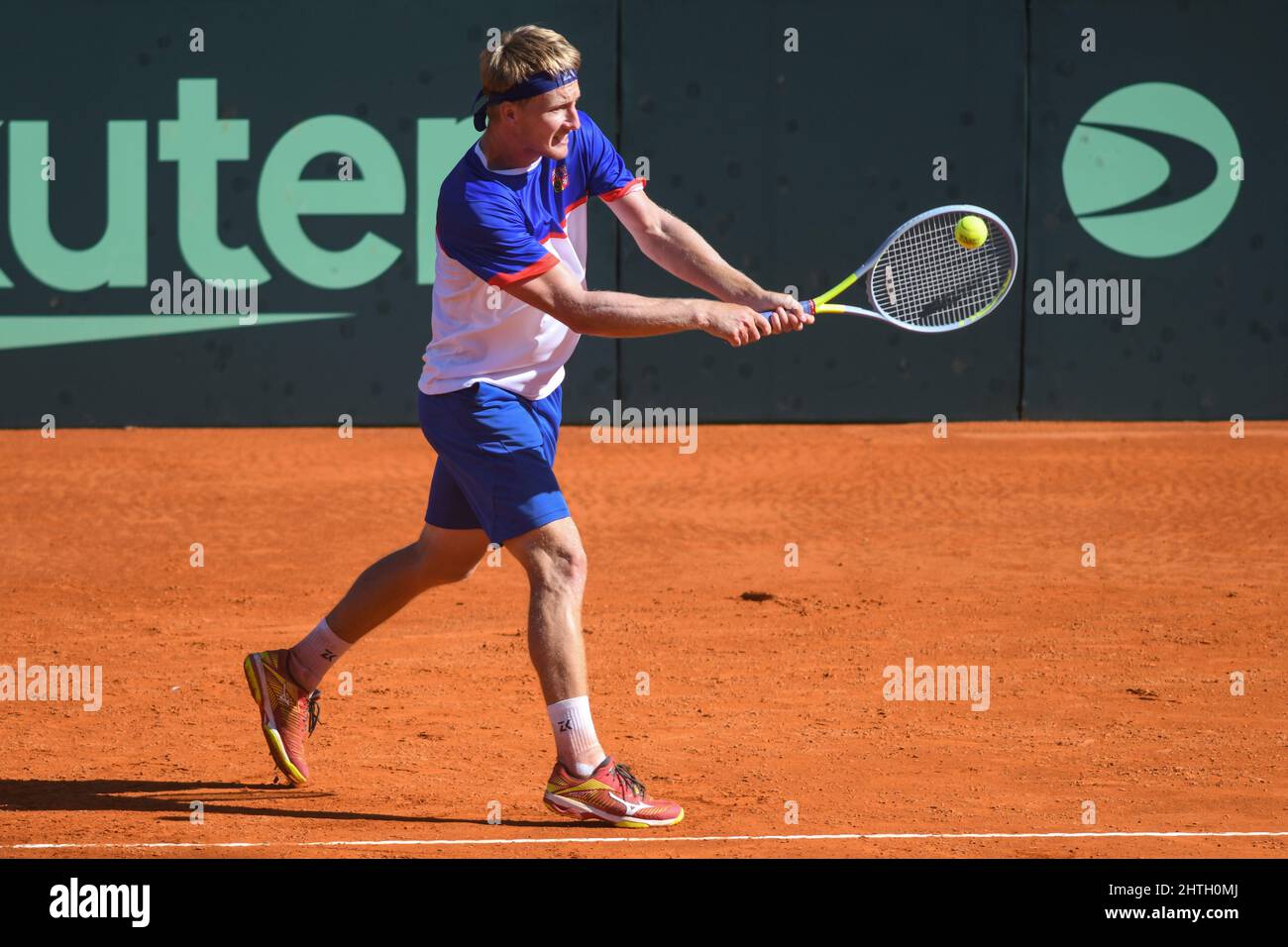 Davis Cup (Buenos Aires): Zdenek Kolar (Czech Republic) during practice, previous to the Qualifiers series against Argentina Stock Photo
