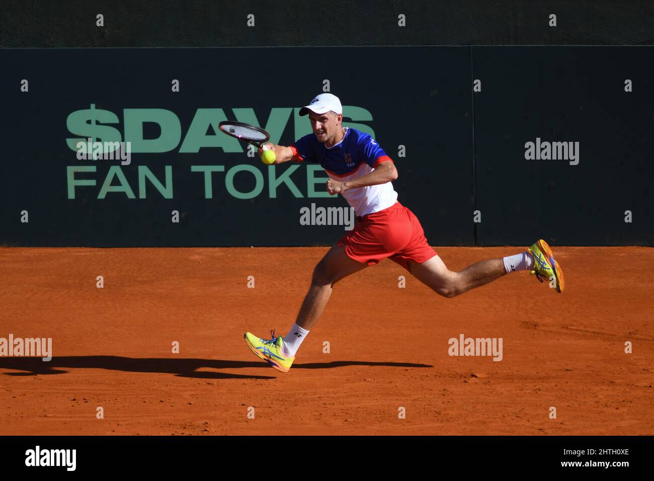 Davis Cup (Buenos Aires): Vit Kopriva (Czech Republic) during practice, previous to the Qualifiers series against Argentina Stock Photo