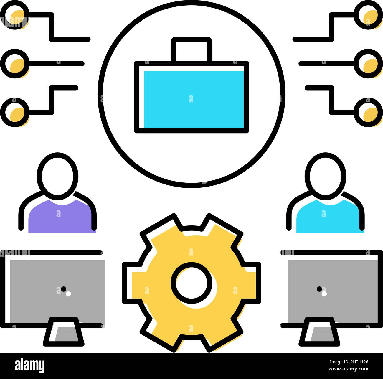 work system color icon vector illustration Stock Vector Image & Art - Alamy