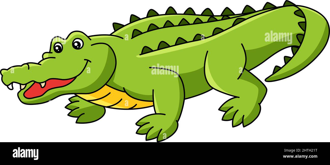 Crocodile Cartoon Colored Clipart Illustration Stock Vector