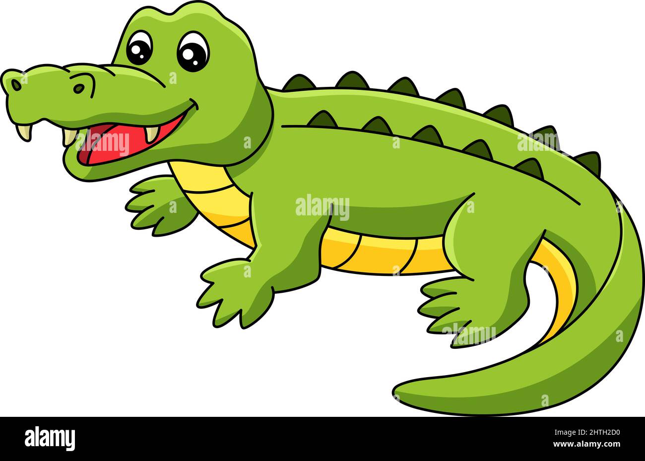 Crocodile Cartoon Colored Clipart Illustration Stock Vector