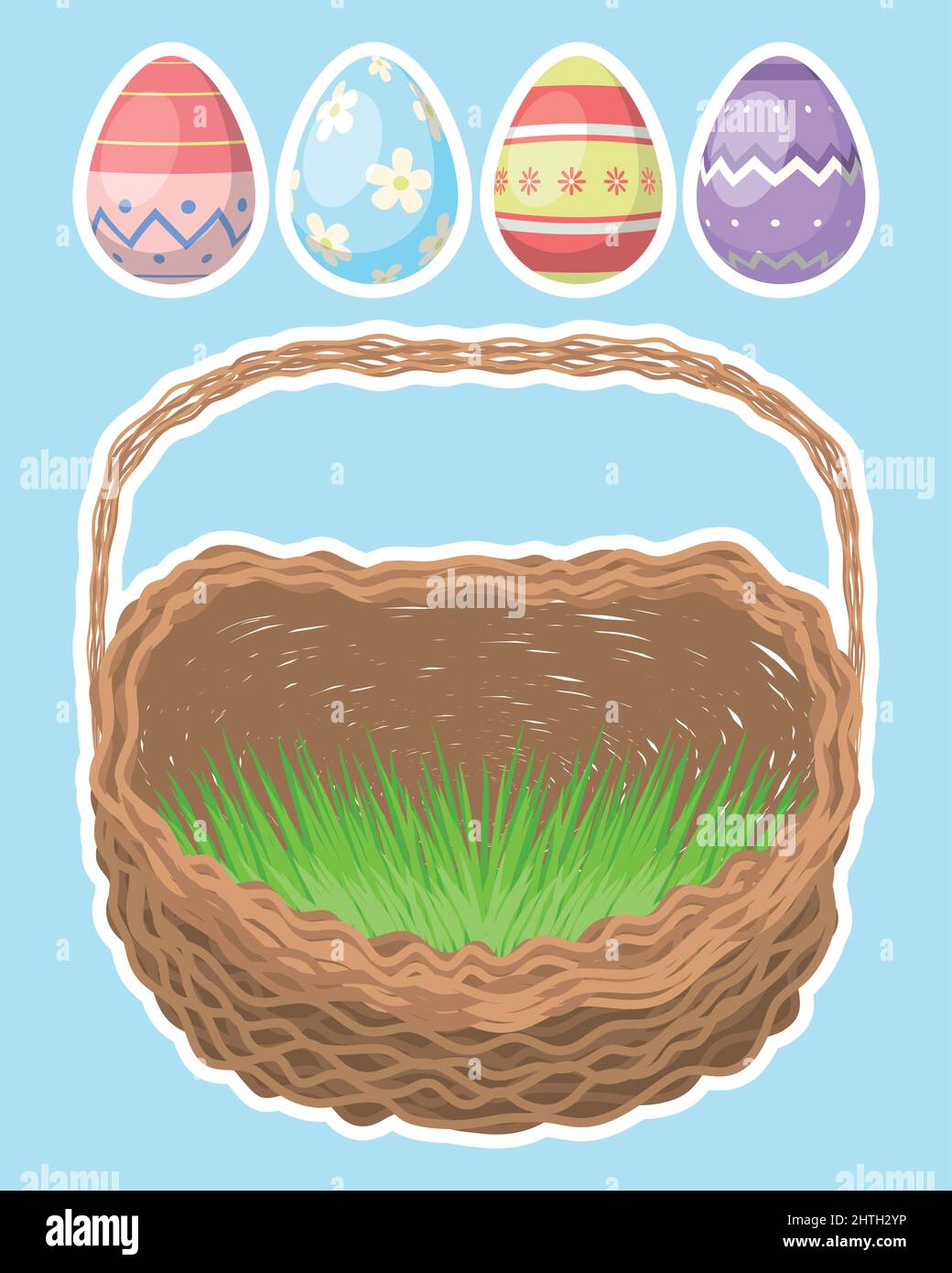 five easter season set icons Stock Vector