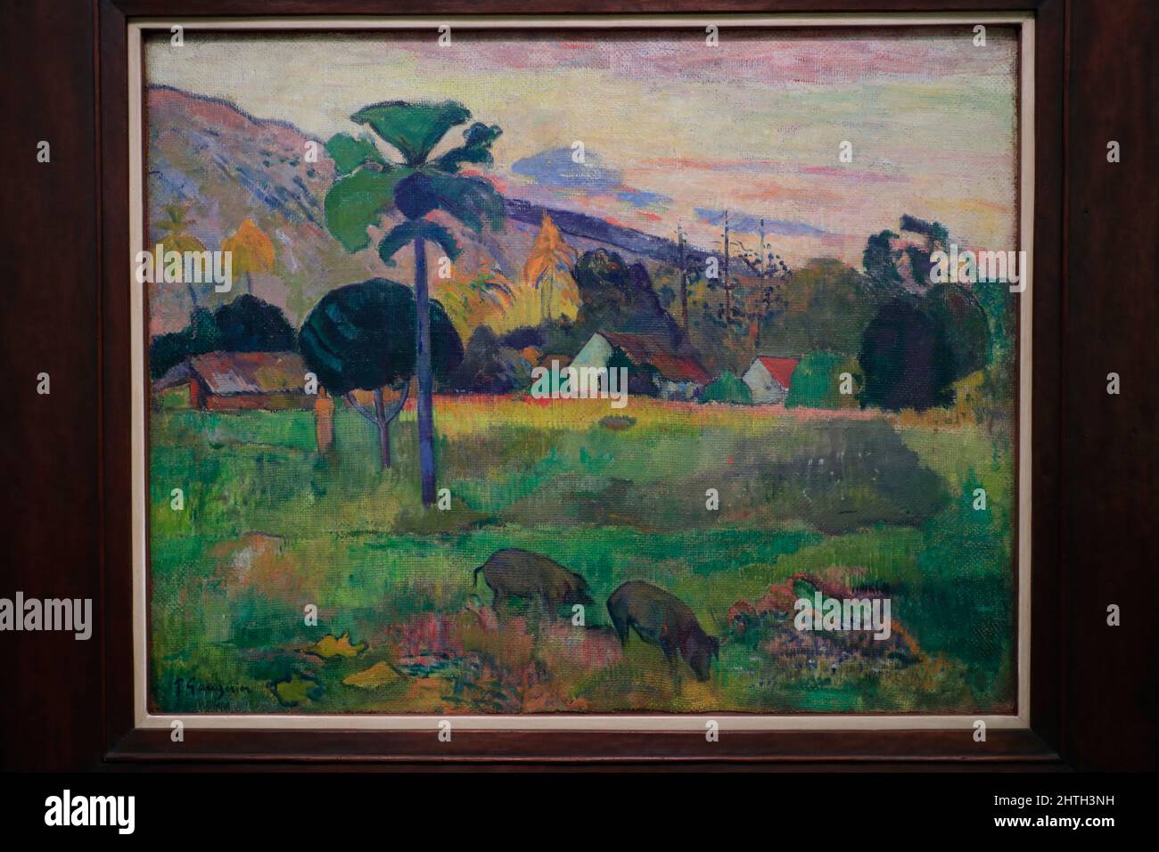 Paul Gauguin's Here Mai 1891 display in Solomon R.Guggenheim Museum,New York City.New York.USA Stock Photo
