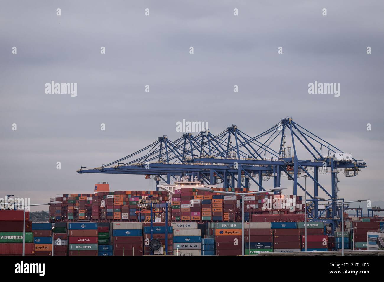 Piraeus, Greece. 22nd Dec, 2021. Shipping containers seen at the Port ...