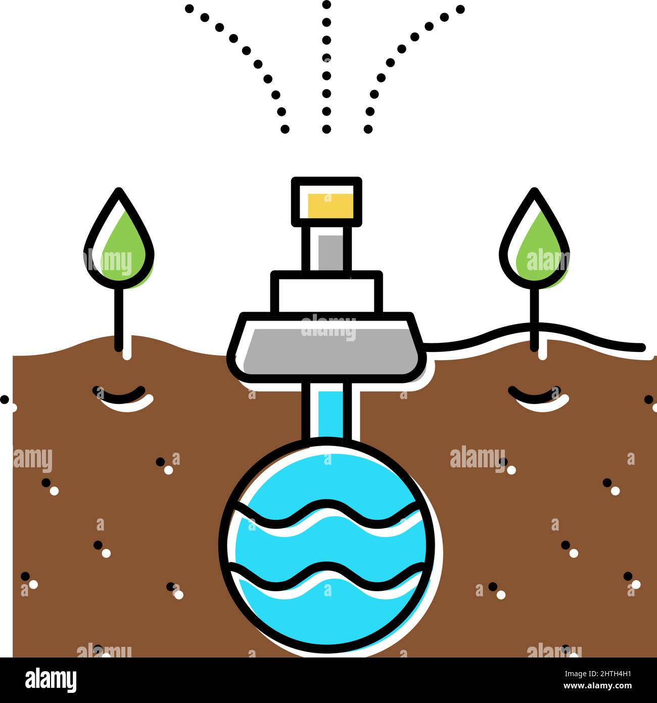 irrigation system from drain color icon vector illustration Stock