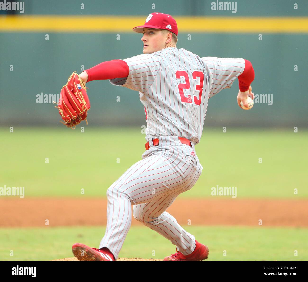 February 26, 2022 Indiana starting pitcher Jack Perkins (23) on the