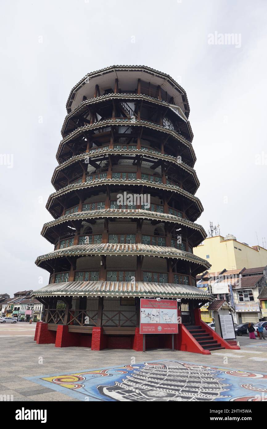 The Leaning Tower of Teluk Intan is a clock tower in Teluk Intan, Hilir Perak District, Perak, Malaysia Stock Photo