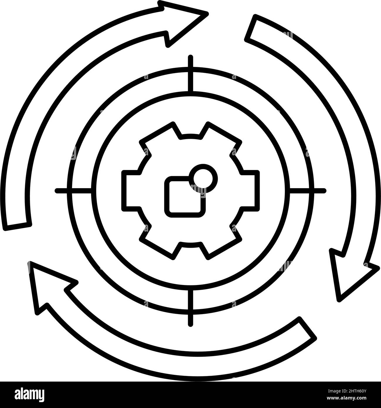 system working process line icon vector illustration Stock Vector Image ...