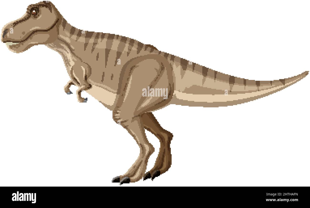 Cartoon Tyrannosaurus Rex Roaring on White Background Stock Vector