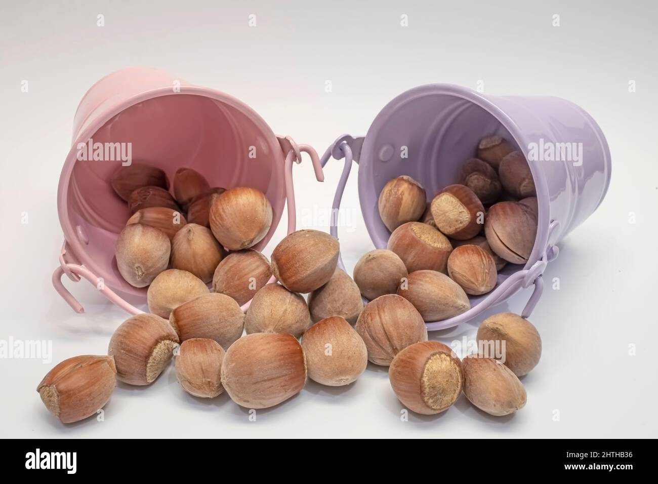 shelled hazelnuts for heart health on white background Stock Photo Alamy