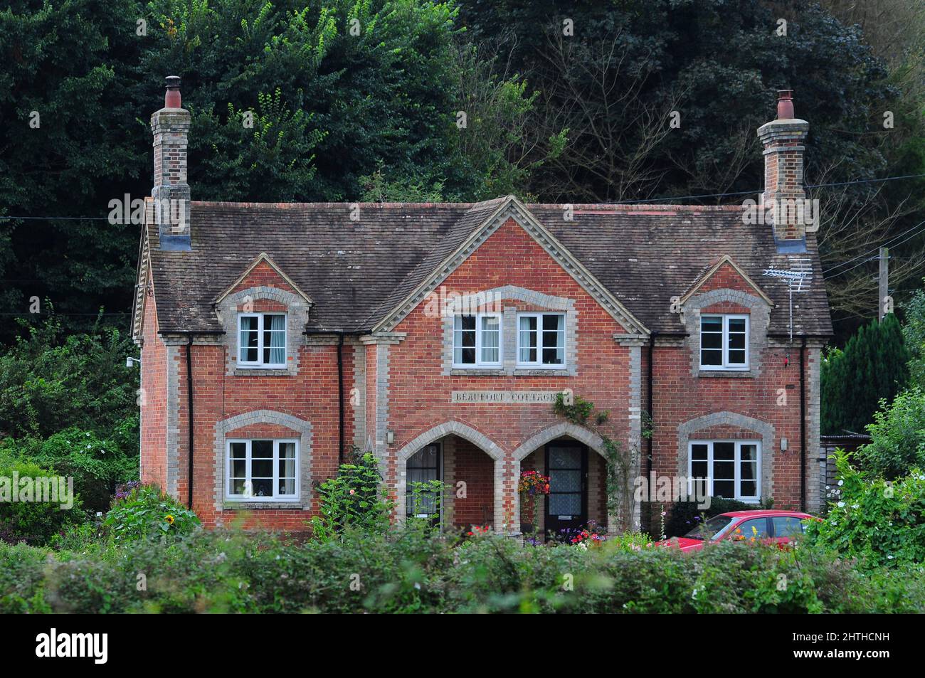 Beaufiort Cottages, Wimborne St.Giles village in Dorset, England, UK