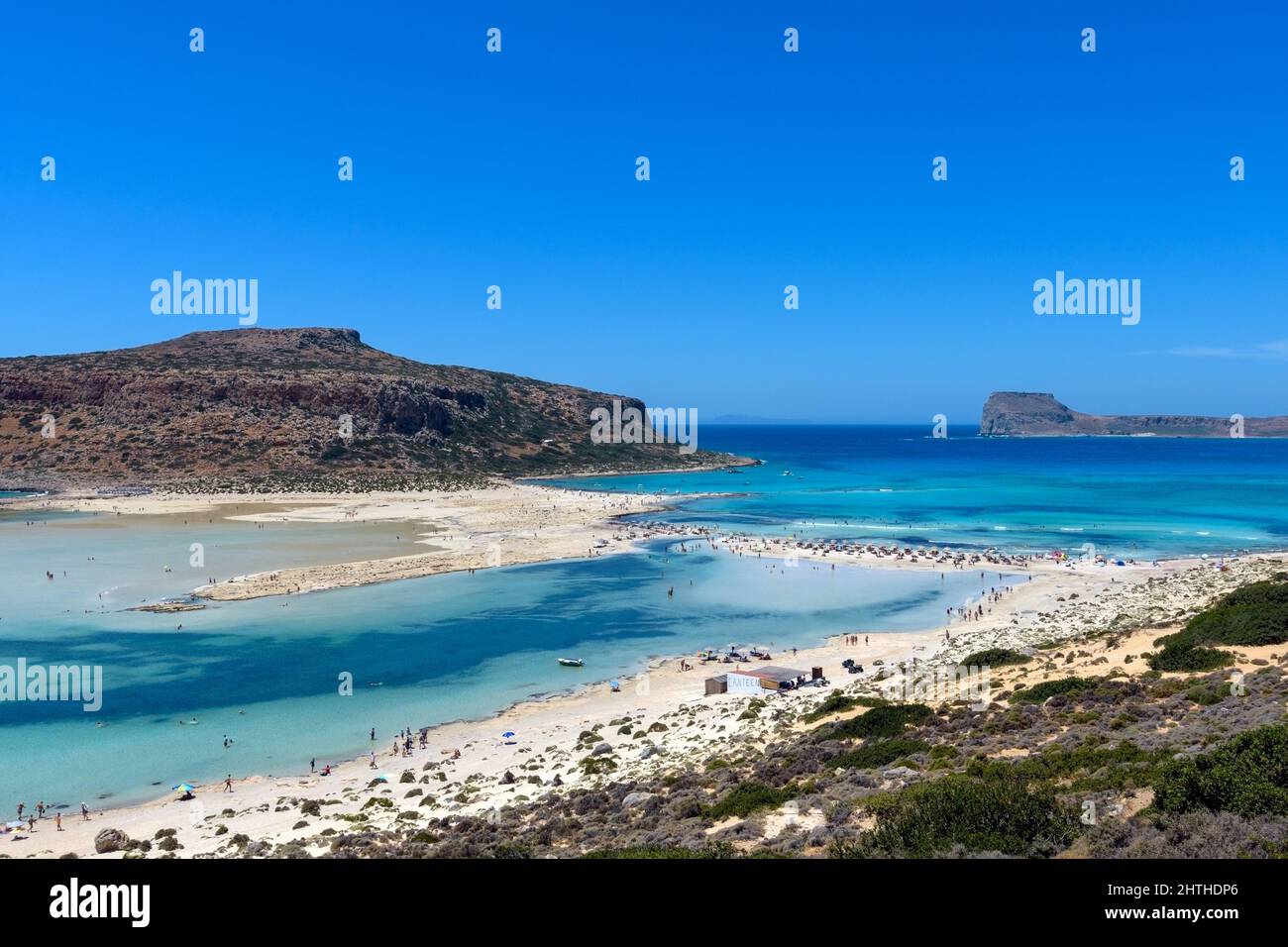 Amazing view of Balos tropical Beach and Lagoon with exotic turquoise ...