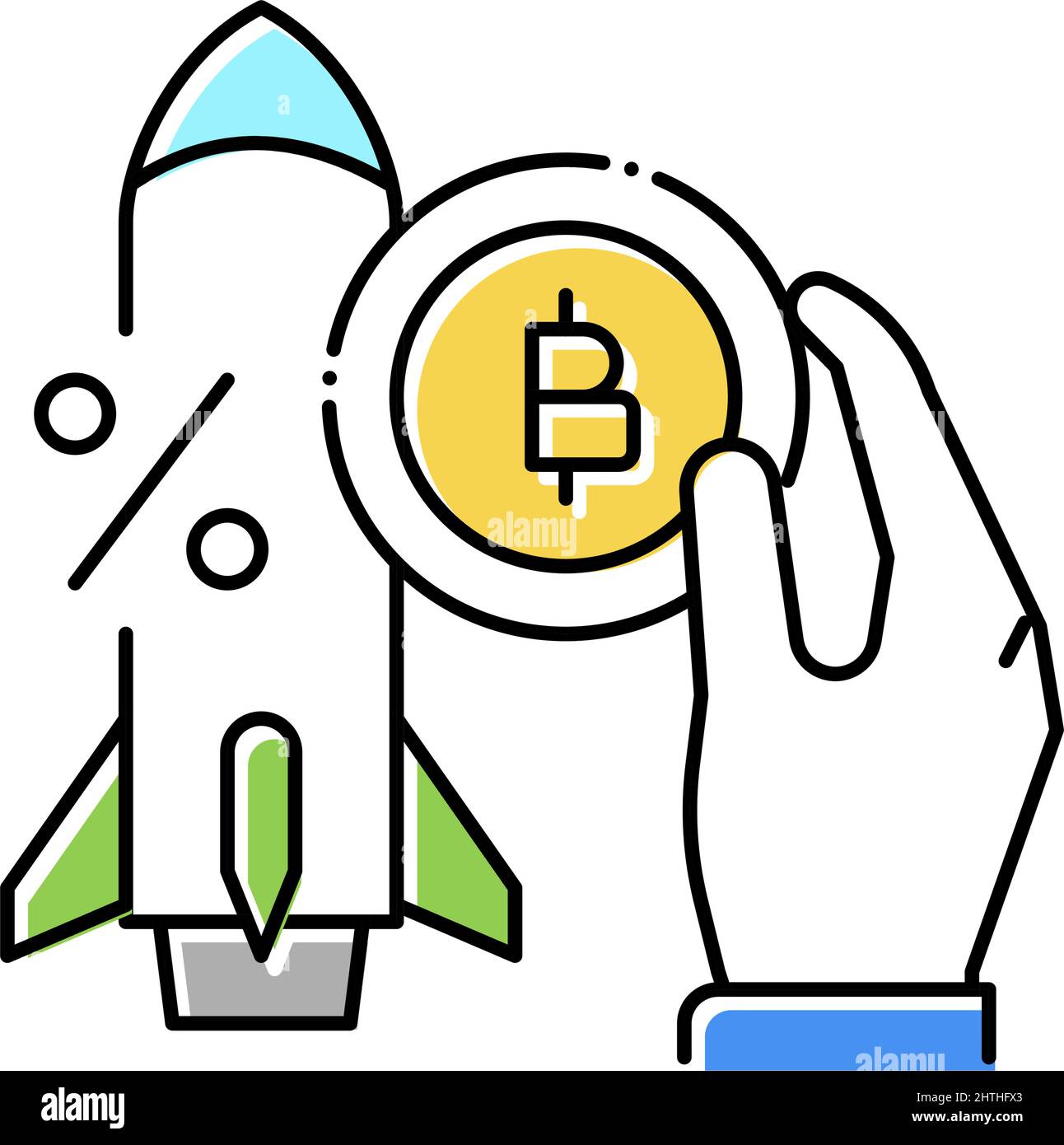 successful start ico color icon vector illustration Stock Vector Image ...