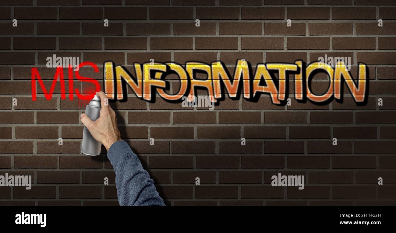 Misinformation and disinformation or propaganda as psychological warfare to control the narrative with false information or misleading facts Stock Photo