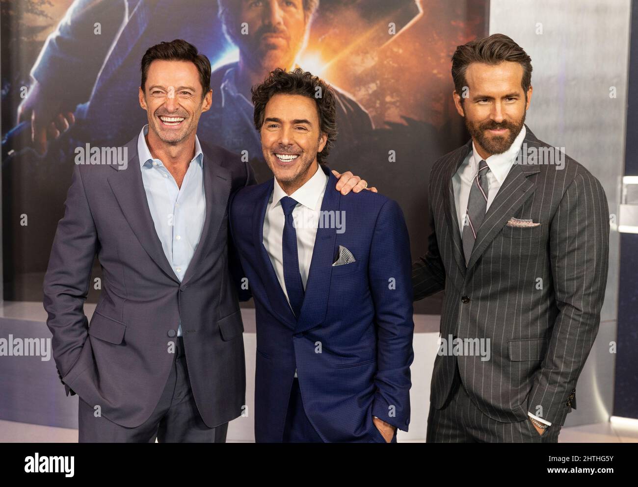 New York, NY February 28, 2022 Hugh Jackman, Shawn Levy and Ryan