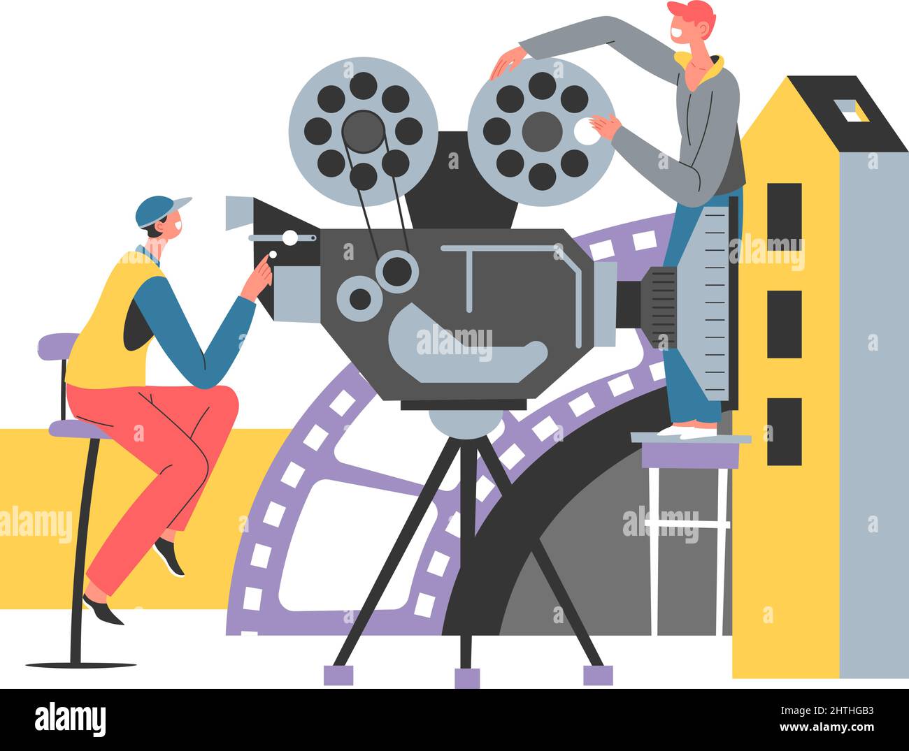 Cinematography and filmmaking in studio vector Stock Vector Image & Art
