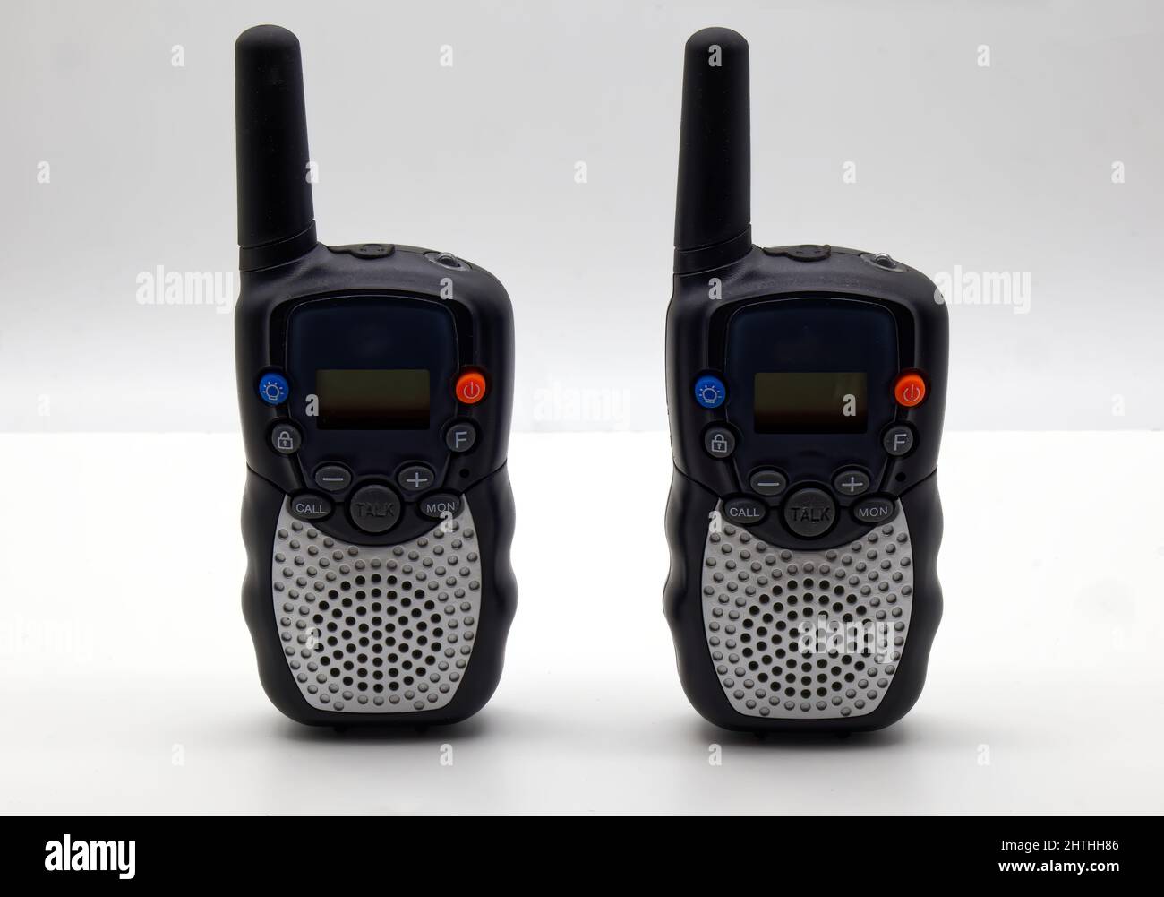 Portable Walkie-Talkie sets isolated on white background. Vintage  technology Stock Photo - Alamy