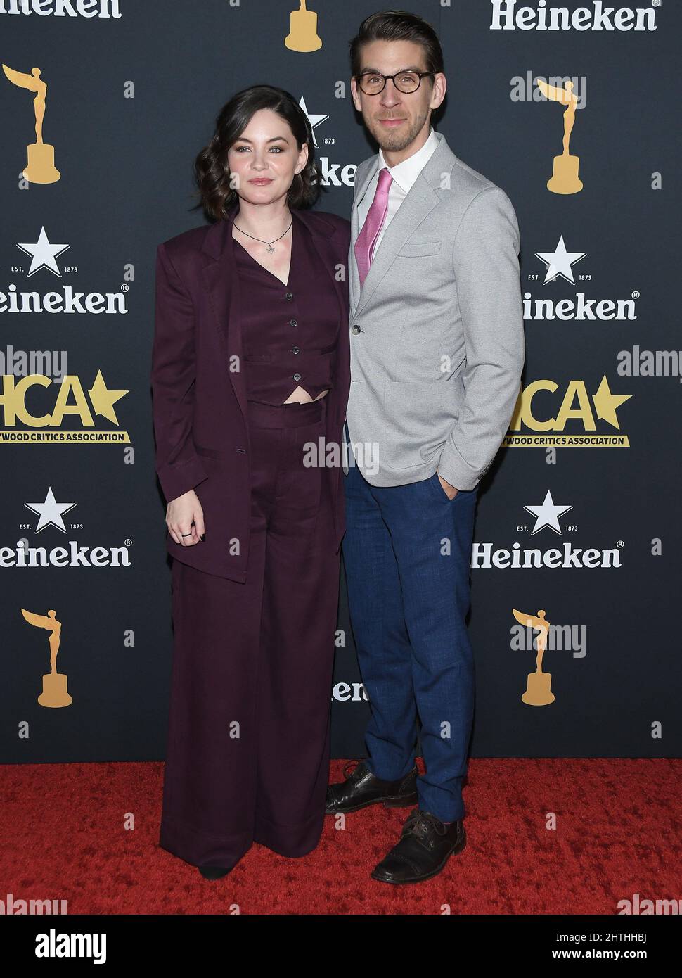 Los Angeles, USA. 28th Feb, 2022. (L-R) Sandra Mae Frank and Conner Marx arrives at the 5th Annual HCA Film Awards held at the Avalon Hollywood in Los Angeles, CA on Monday, ?February 28, 2022. (Photo By Sthanlee B. Mirador/Sipa USA) Credit: Sipa USA/Alamy Live News Stock Photo