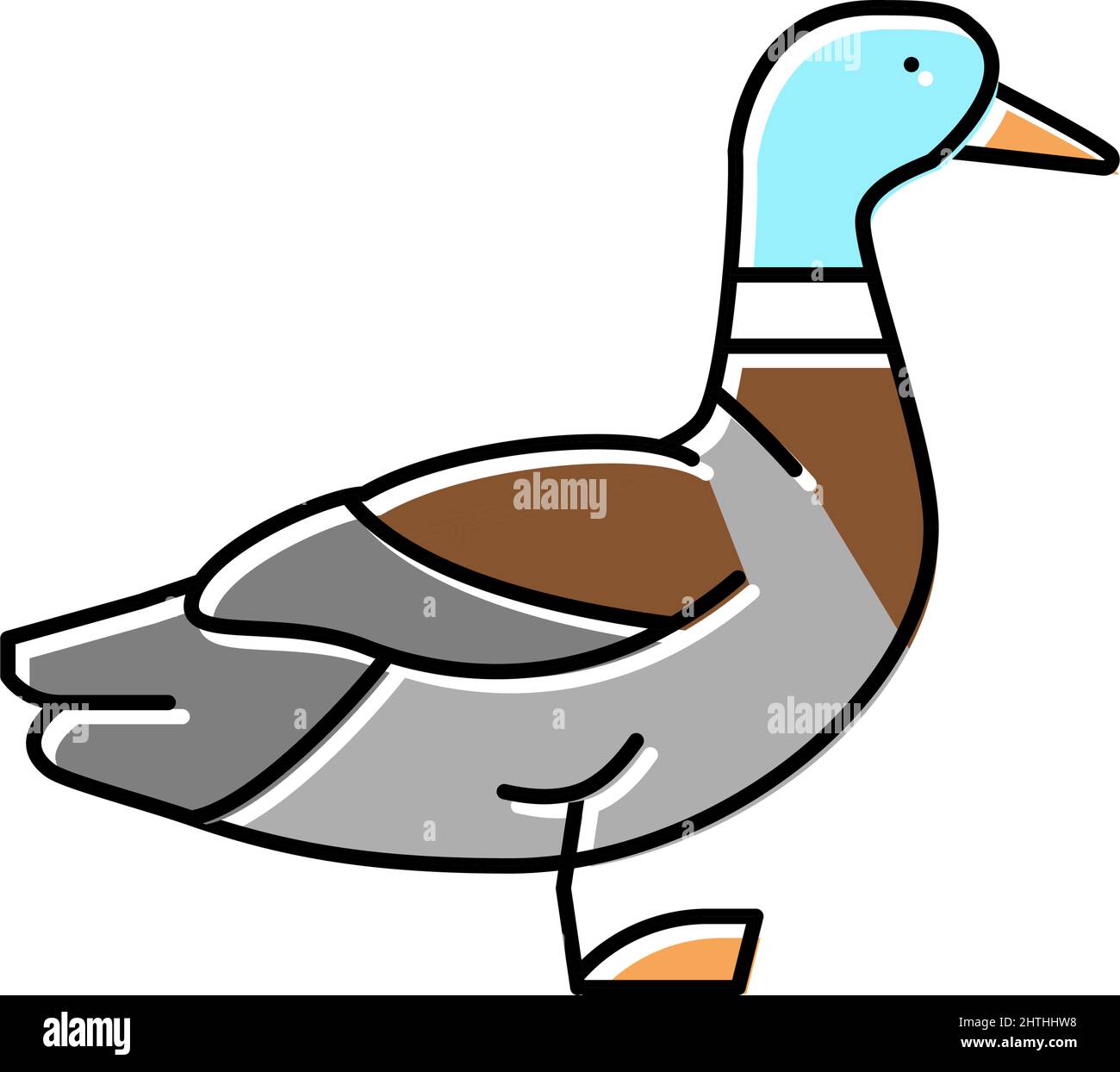 duck bird color icon vector illustration Stock Vector Image & Art - Alamy