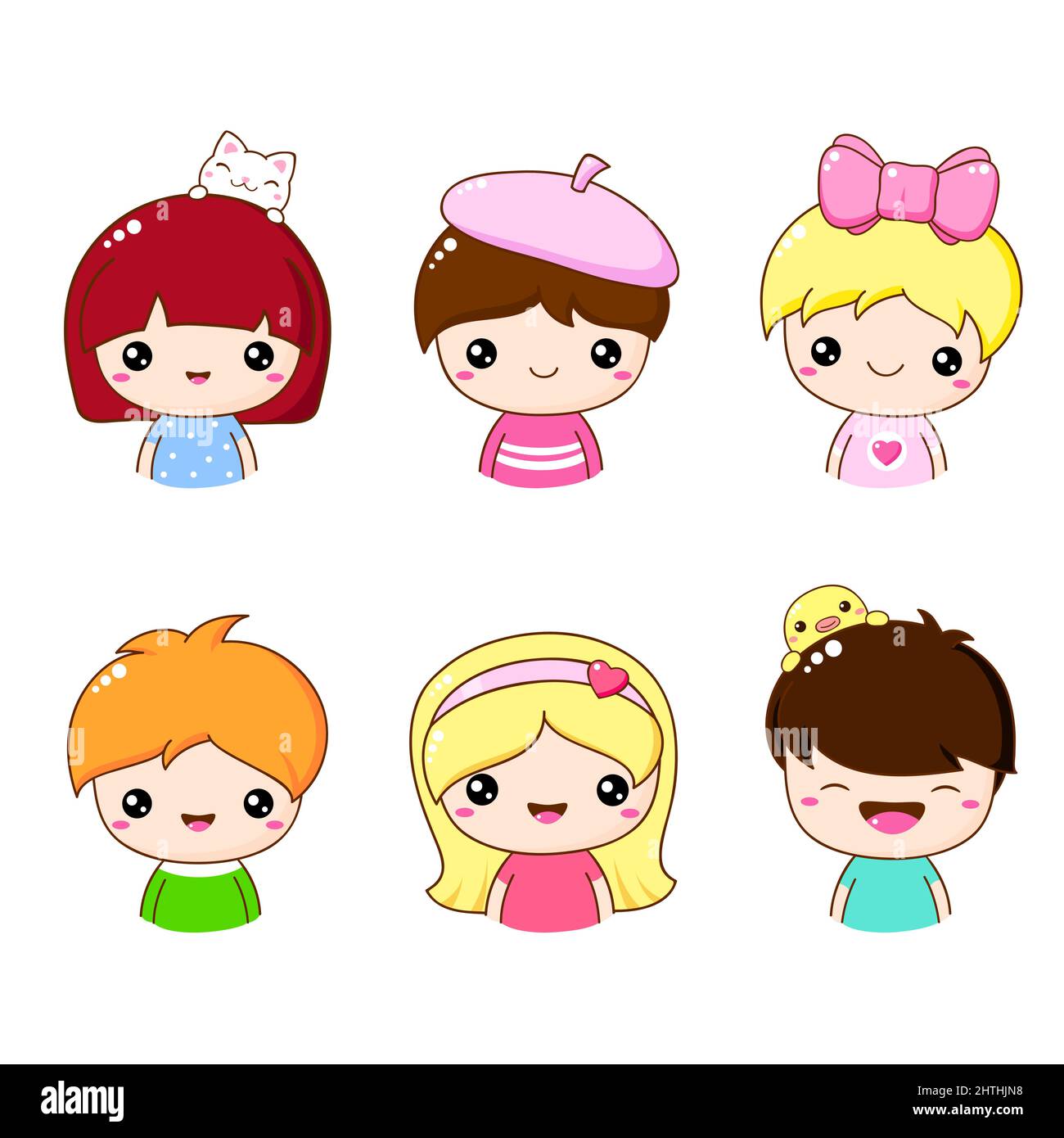 Collection of member icon - cute little girl and boy. Kawaii user portrait  set. Cute cartoon characters. Baby collection of avatars with children. Chi  Stock Vector Image & Art - Alamy