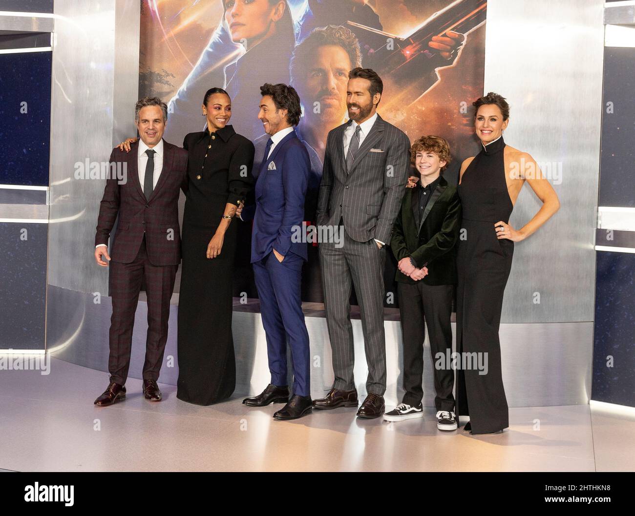 Mark Ruffalo, Zoe Saldana, Shawn Levy, Ryan Reynolds, Walker Scobell