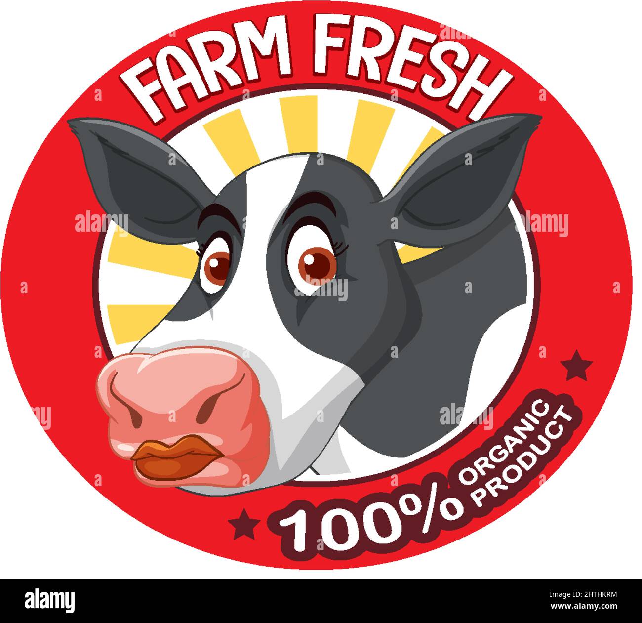 A cow with a Farm fresh label illustration Stock Vector Image & Art - Alamy