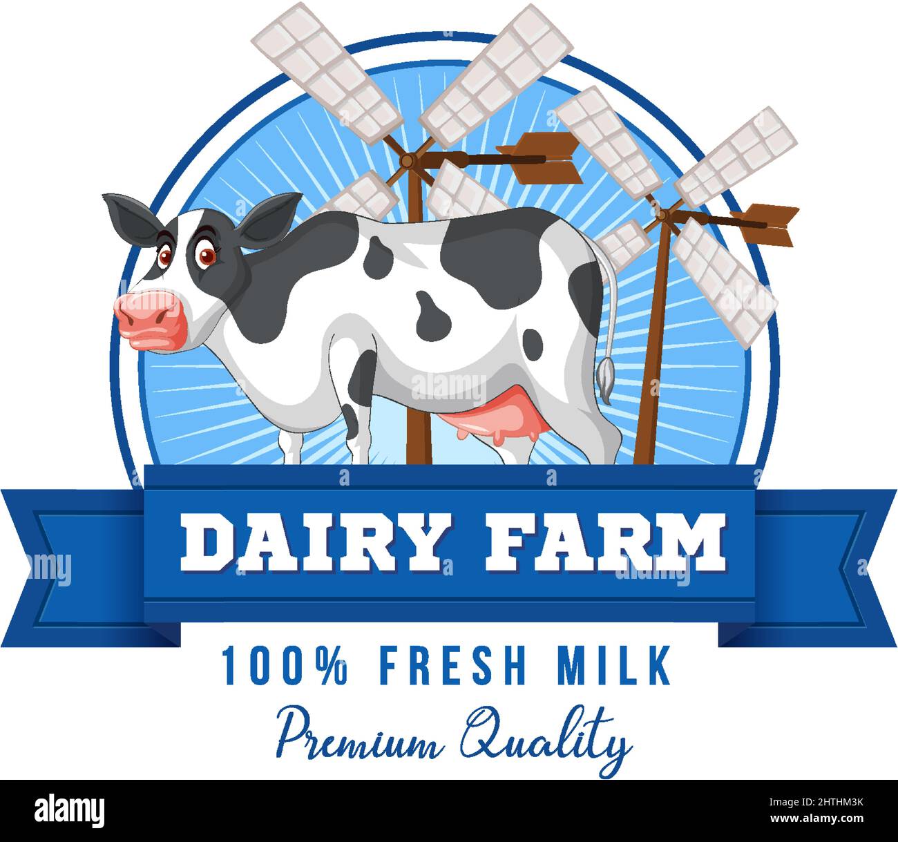 A cow with a Dairy farm label illustration Stock Vector Image & Art - Alamy