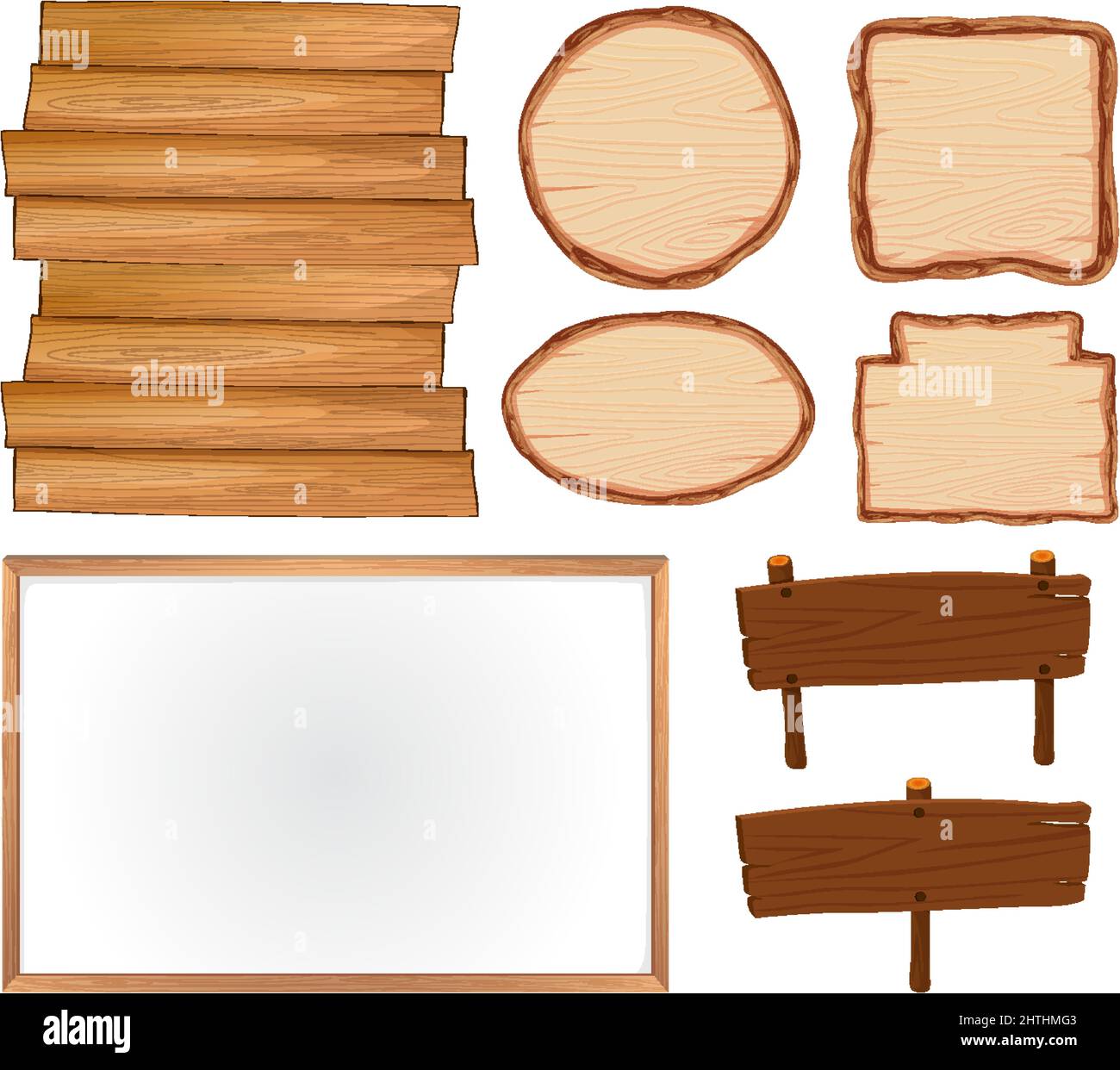 Set of wooden sign banner illustration Stock Vector Image & Art - Alamy