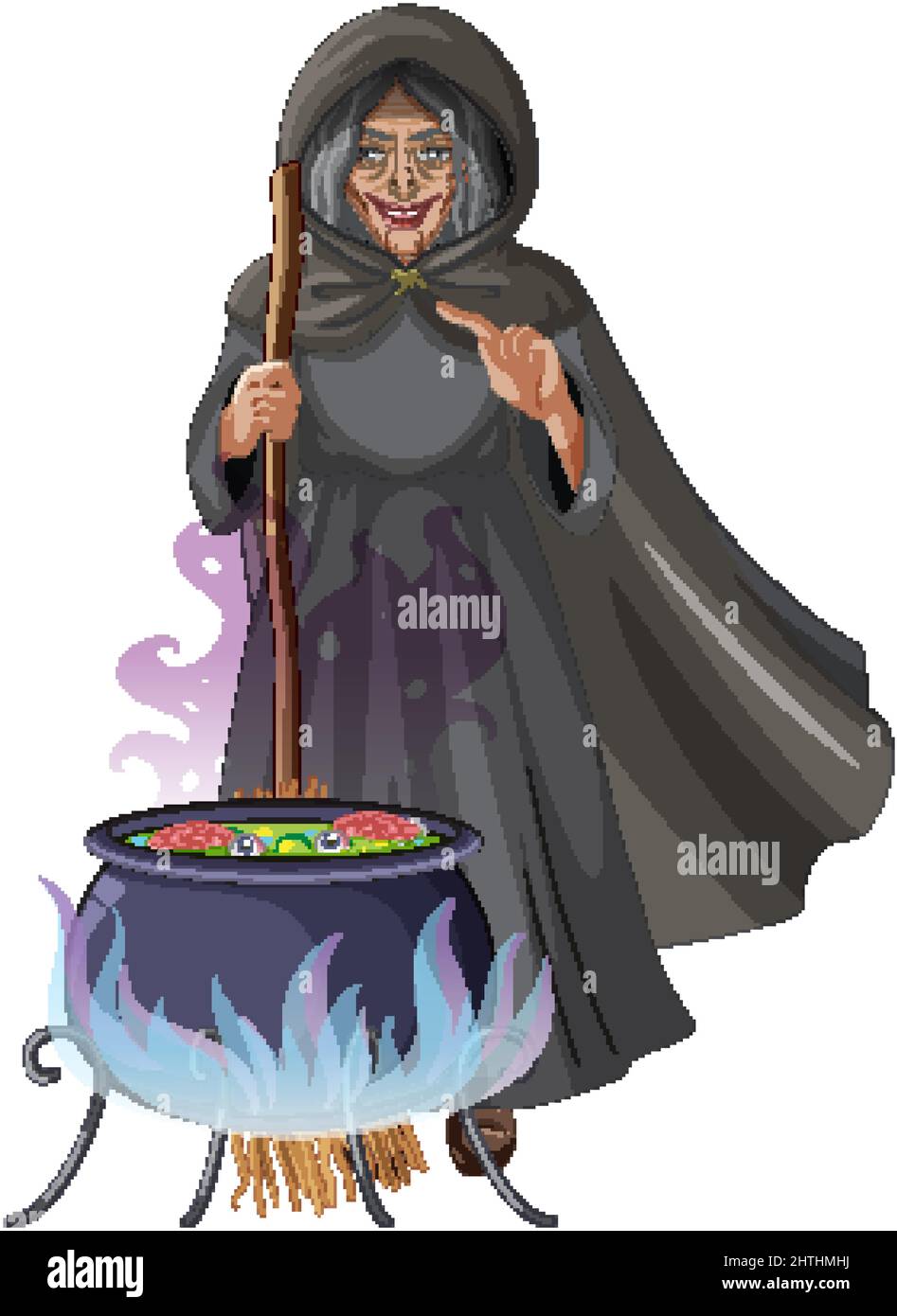 Wicked Old Witch Character On White Background Illustration Stock Vector Image And Art Alamy