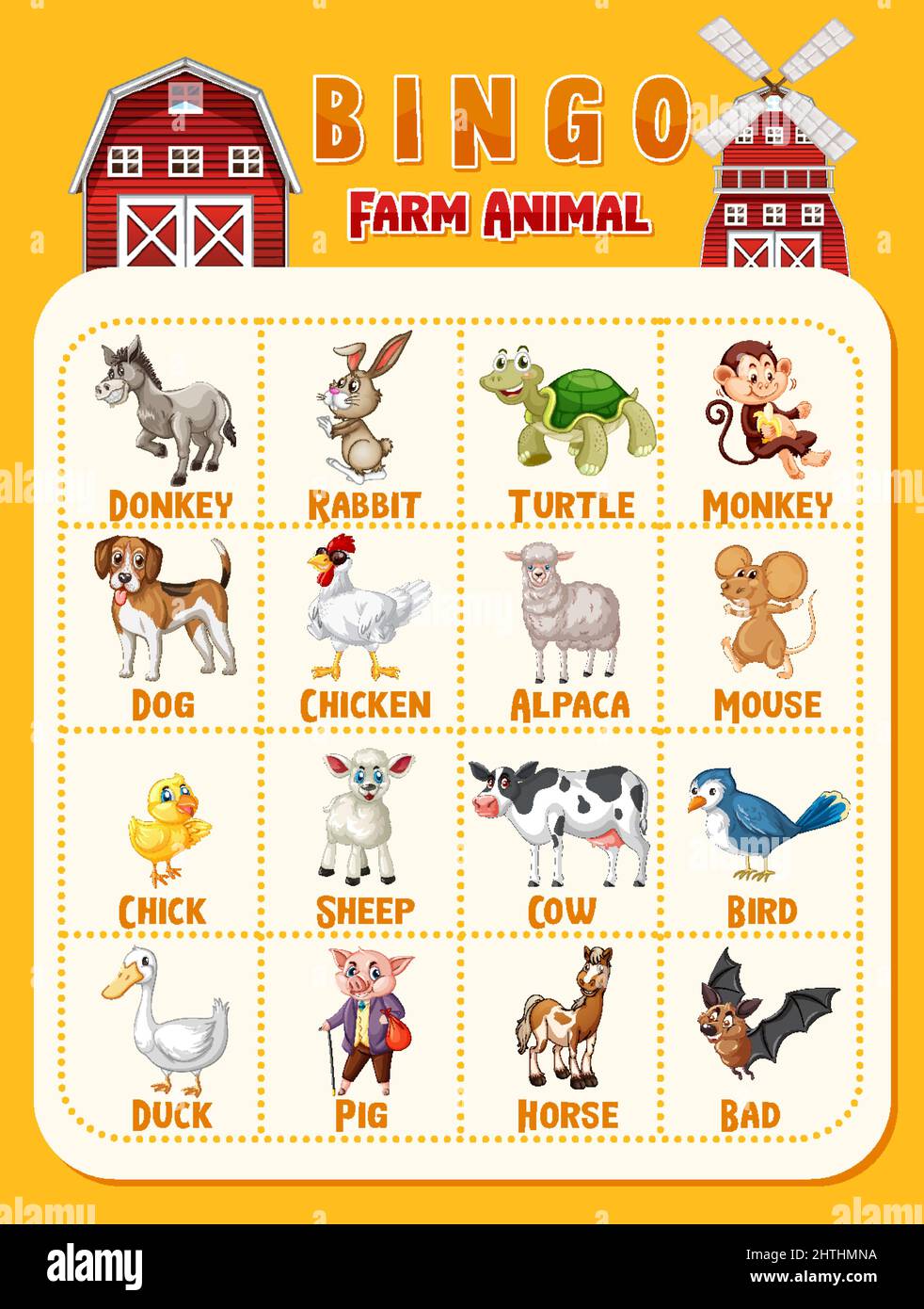 bingo-farm-animal-worksheet-illustration-stock-vector-image-art-alamy for Farm Animals Bingo Free Printable Bingo Farm animal worksheet illustration Stock Vector Image & Art - Alamy for Farm Animals Bingo Free Printable